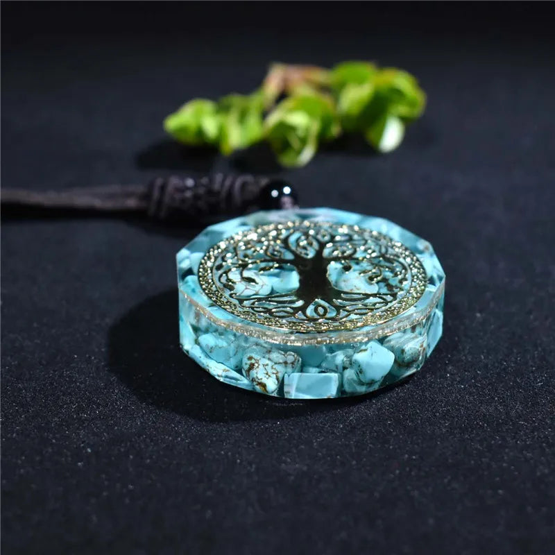 Orgonite Necklace Tree Of Life Pendant Energy Stone Reiki Chakra Yoga Necklace Healing Meditation orgonite protection Pendant