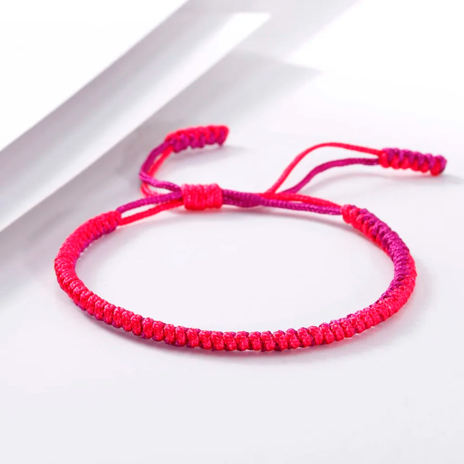 Handmade Tibetan Buddhist Braided Bracelet & Bangle Adjustable Knot Lucky Original Nylon Rope Mixed Color Women Men Bracelets