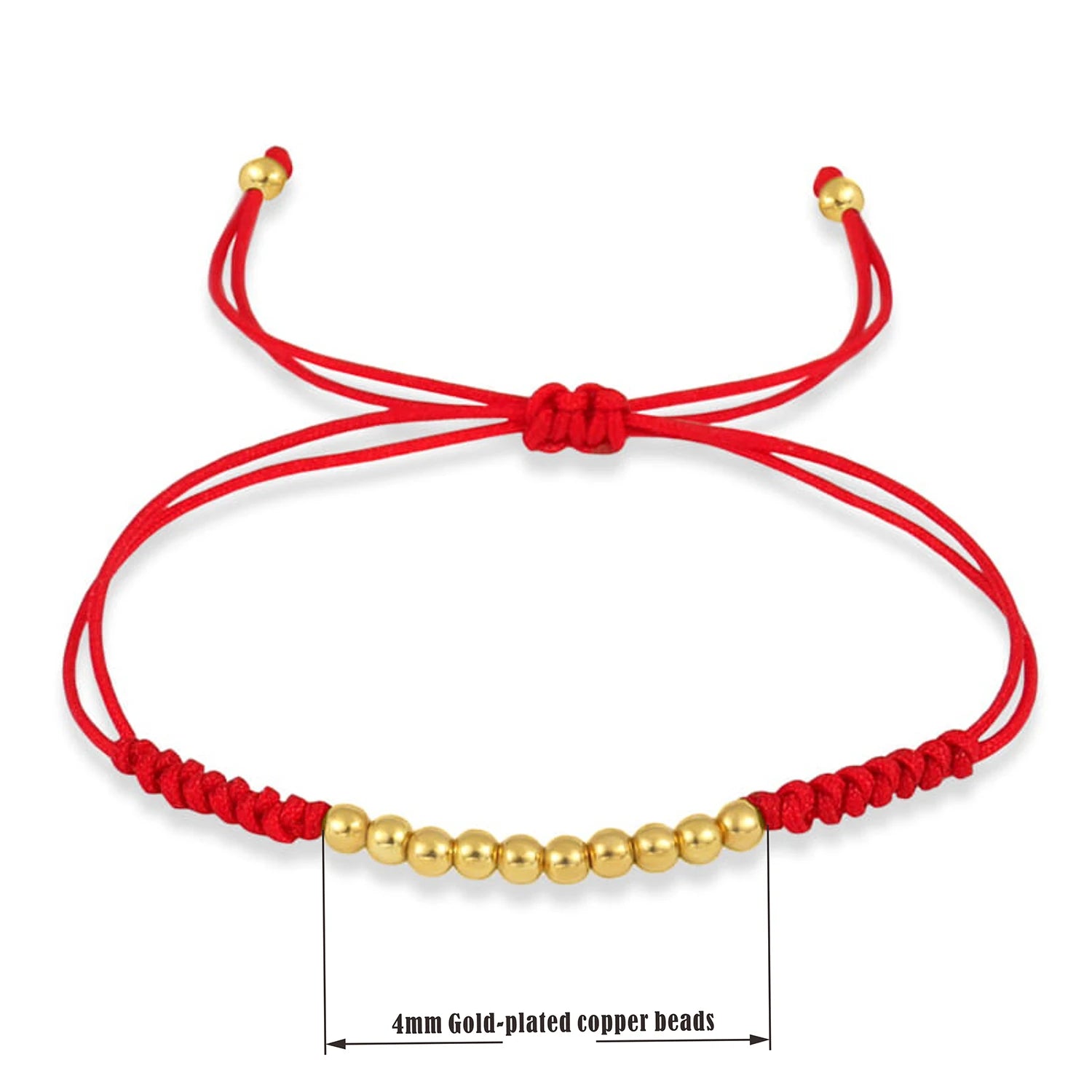 Ten Ball Gold-plated Brass Tibetan Buddhist Lucky Knot Macrame Bracelet Women 2024 New Fashion Red Black String Jewelry Present