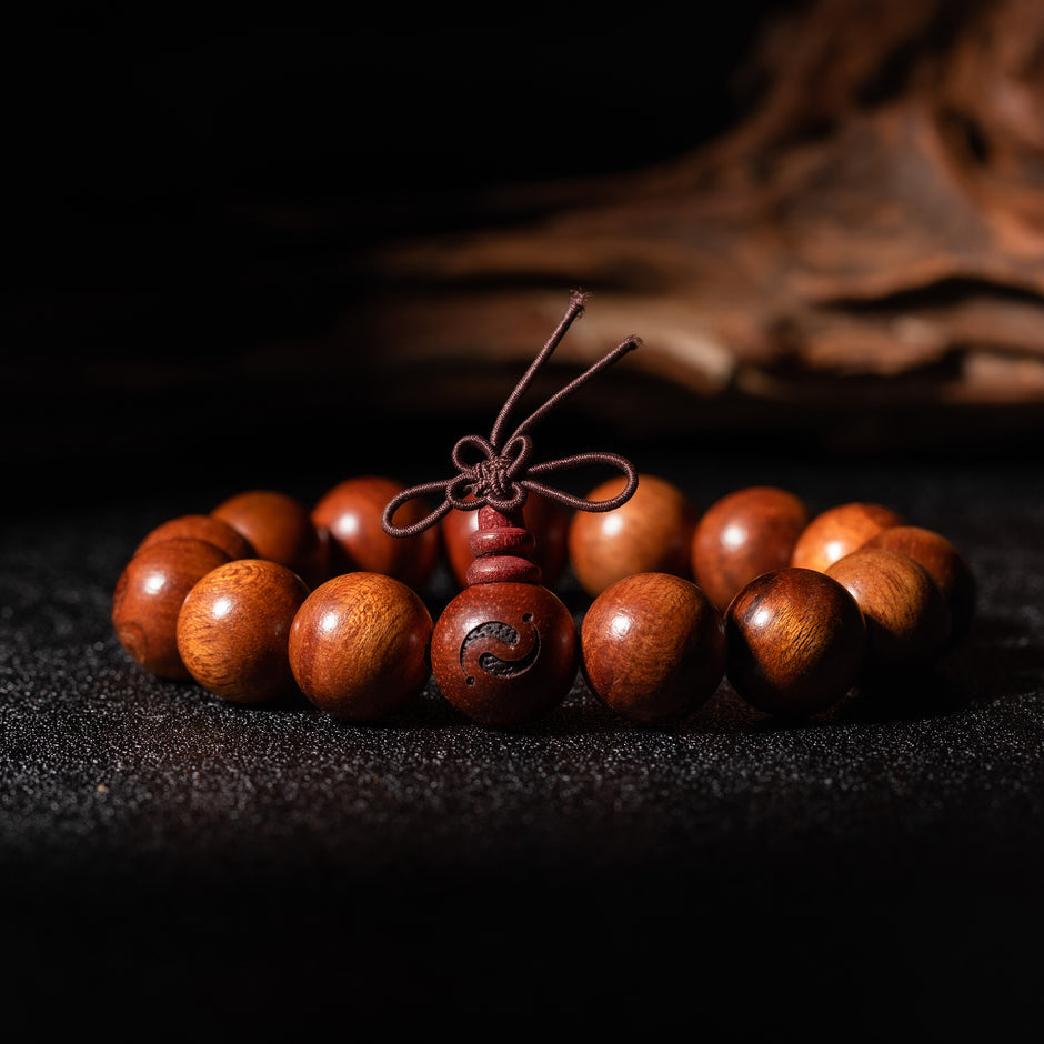 御品缅甸花梨木祝福手链｜15颗珍稀木珠 高僧赐福 招财旺运