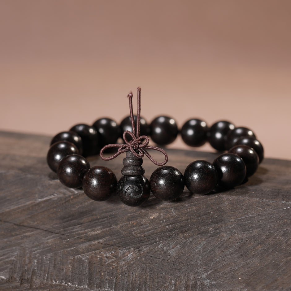 玄墨·乌木祝福手链 | 17颗护身珠 高僧祝福 五行辟邪
