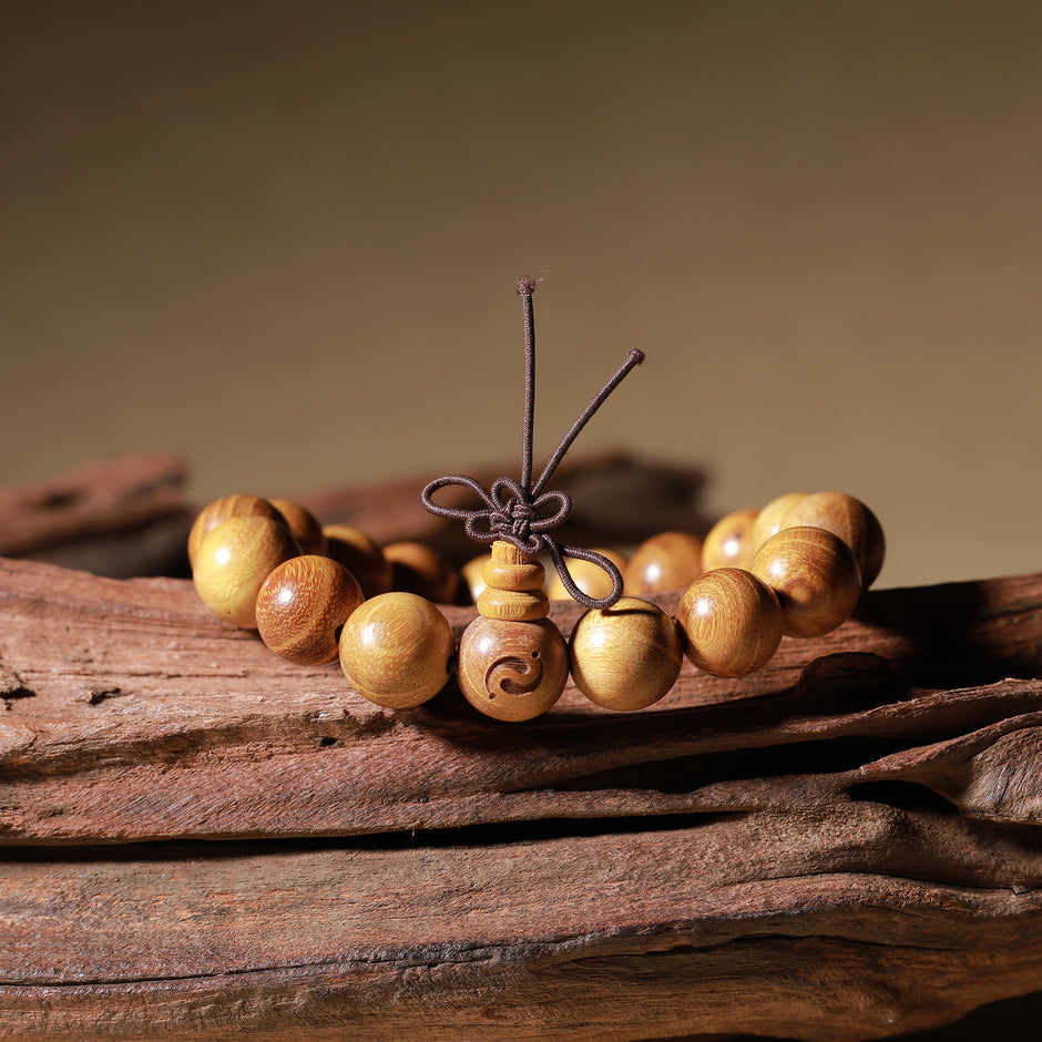 金运天成｜黄金木祝福手链 - 17颗招财珠 高僧加持 五行聚财