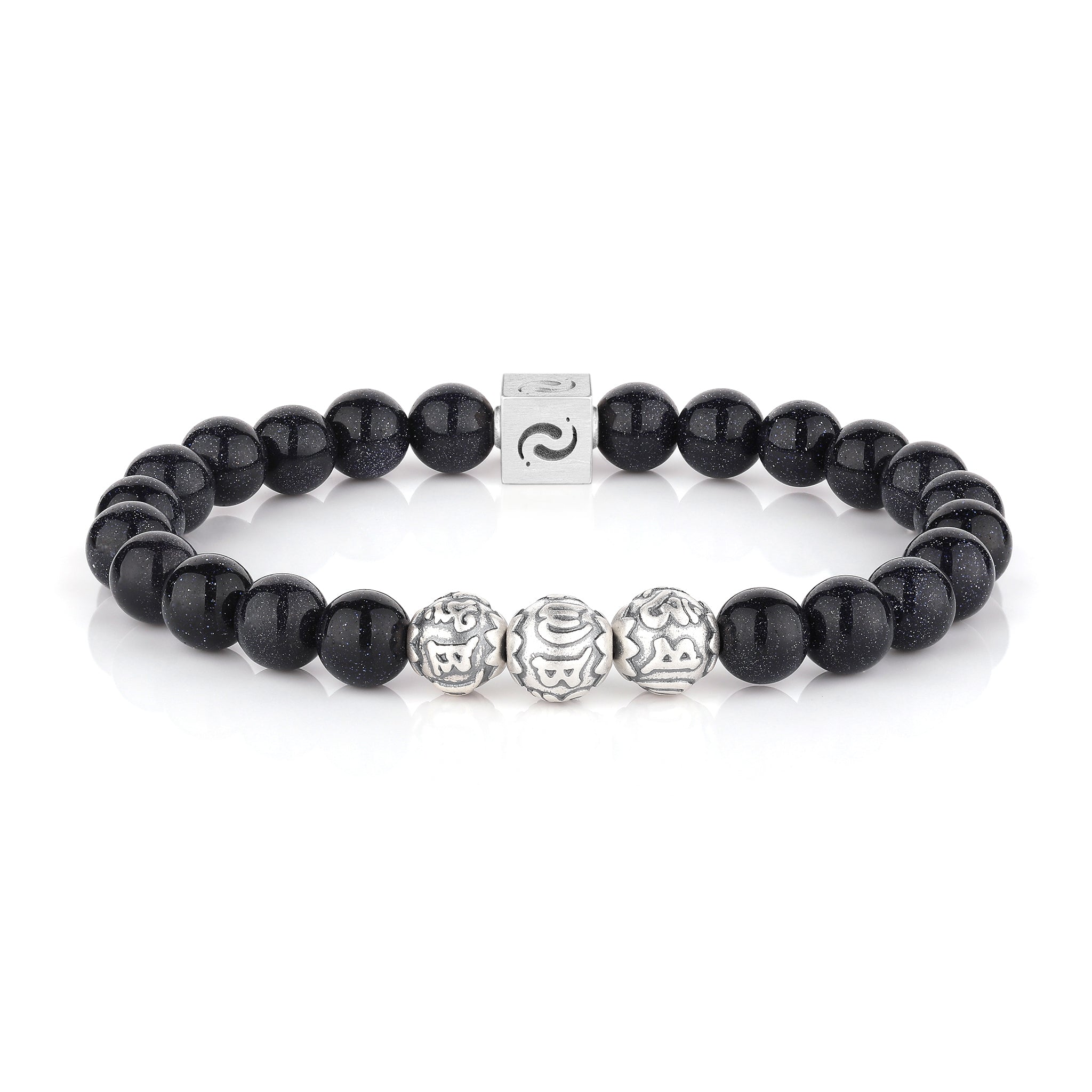 星空·蓝砂石祝福手链｜26颗星辰圣石 六字真言护体 招财安神