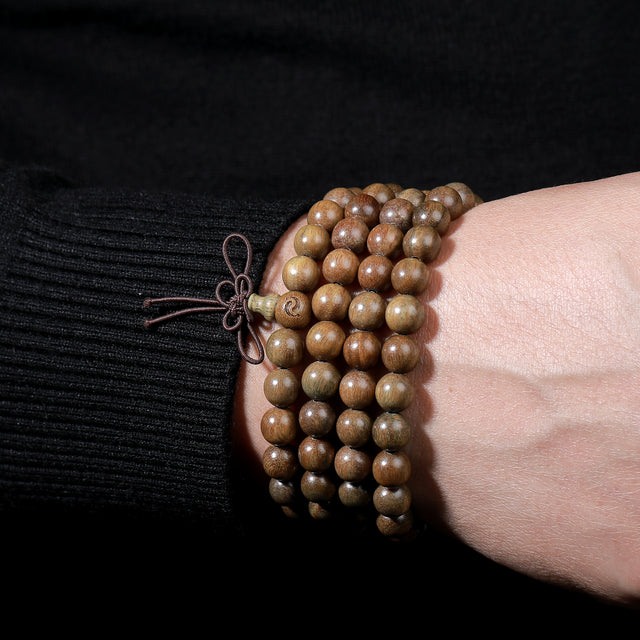 清慧·绿檀木祝福念珠｜108颗禅意佛珠 高僧加持 安神开智