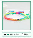 Handmade Tibetan Buddhist Braided Bracelet & Bangle Adjustable Knot Lucky Original Nylon Rope Mixed Color Women Men Bracelets