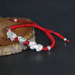 Double Pixiu Ingot & Lucky Red Rope Bracelet