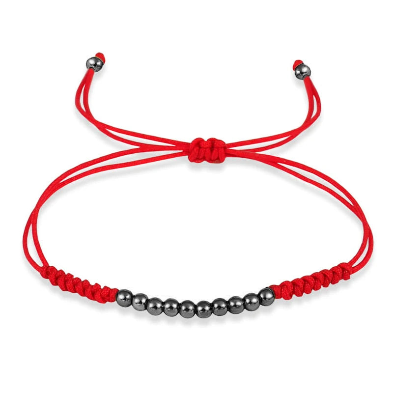 Ten Ball Gold-plated Brass Tibetan Buddhist  Lucky Knot Macrame Bracelet Women 2024 New Fashion Red Black String Jewelry Present