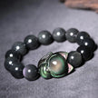 Obsidian Pixiu Bracelets Men Women Fine Jewelry Genuine Black Obsidian Crystal Fengshui Pi Xiu Money Wealth Protection Bracelets