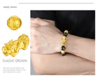 Feng Shui Obsidian Stone Beads Bracelet Men Women Wristband Gold Color Black Pixiu Wealth Lucky Changing Health Wrist Bangles
