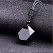 Obsidian Hexagram Pendant Stone For Protection Natural Black Pendant Necklaces Hexagram Amulet Talisman Jewelry For Men Women