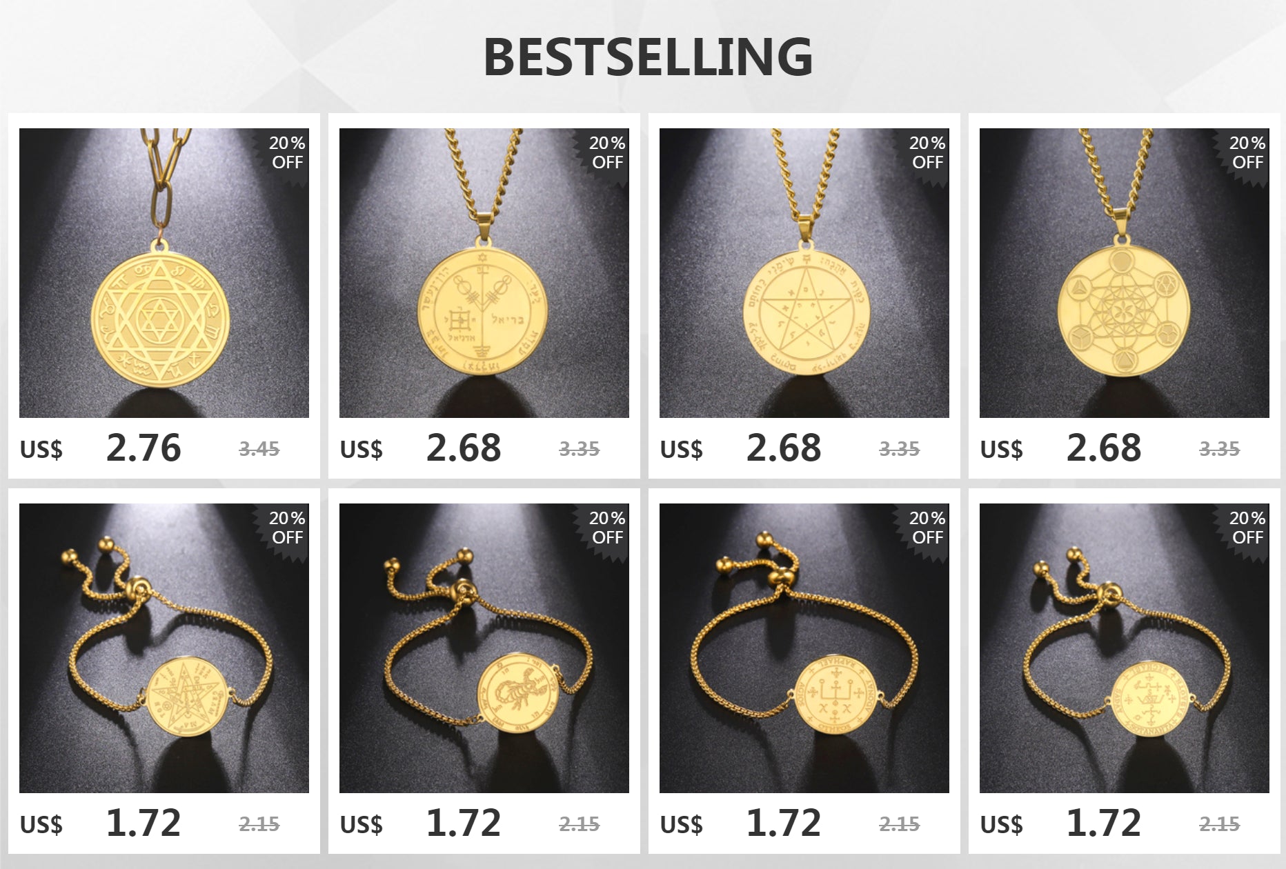 Dawapara King of Solomon Pendant Archangel Michael Sigil Necklace Protection Courage Power and Strength Amulet Stainless Steel