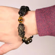 Natural Gold Obsidian Double Pixiu Bracelet