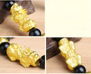 Feng Shui Obsidian Stone Beads Bracelet Men Women Wristband Gold Color Black Pixiu Wealth Lucky Changing Health Wrist Bangles