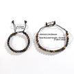 RH Dropship Vintage Men Gift Handmade Mixed 2 Row Black Stones Tiger Eye Agate Health Magnetic Therapy OM Button Wrap Bracelets
