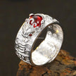 Natural Garnet Pixiu Ring - Feng Shui Wealth Ring