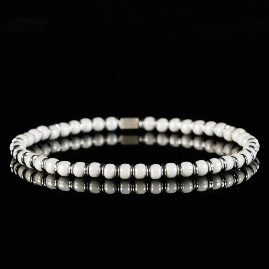Hematite - Ivory Bracelet XIX (4mm)
