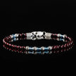 Swiss Blue Topaz - Red Garnet Bracelet VII (3.5 - 4mm)